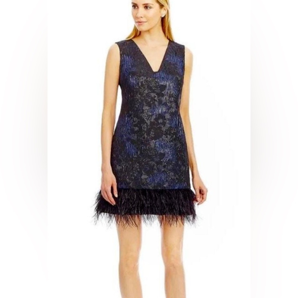 Nicole Miller Midnight Black and Sapphire Mini Dress